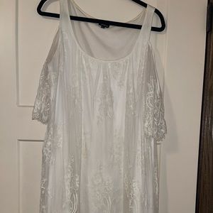 Torrid off the shoulder lacy white dress